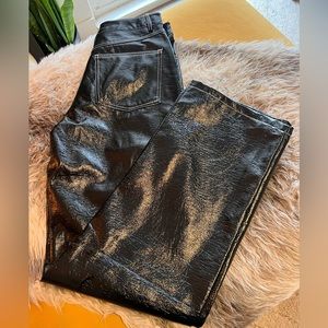 🖤Shiny Vinyl black straight leg pants🖤